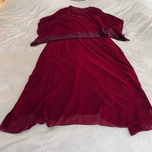 Miss Cristina Two Piece Cranberry Red Formal Dress Size 2XL (14/16)**